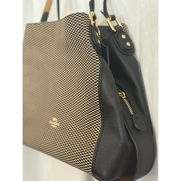 Coach Edie Legacy Woven Black Shoulder Purse- - Picture 12 of 12